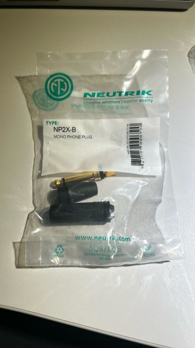 Neutrik NP2X-B ts jack za instrument kabel