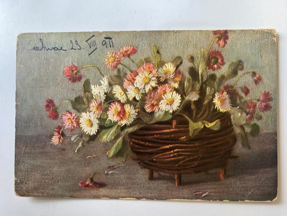 Flowers - old postcard, 1911.