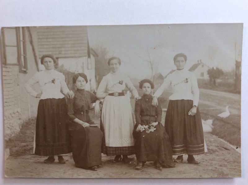 NOVSKA STARA RAZGLEDNICA PORTRET ŽENA U NARODNIM NOŠNJAMA 1911.