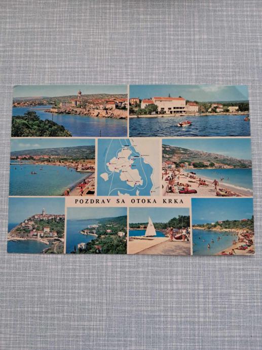razglednica pozdrav sa otoka krka iz 1980-tih godina