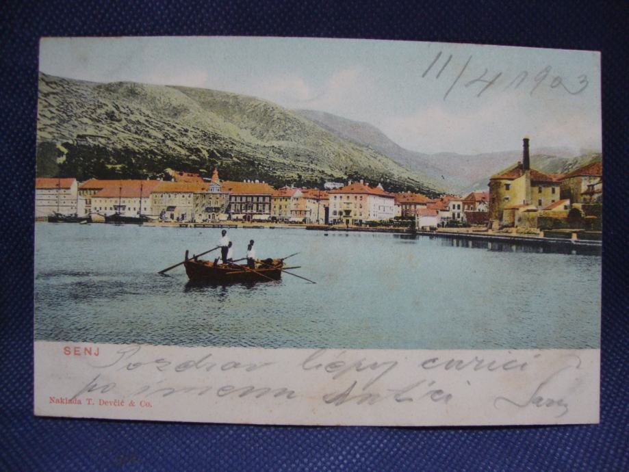 SENJ postcard - dopisnica Senja 1903. god putovala za Zadar