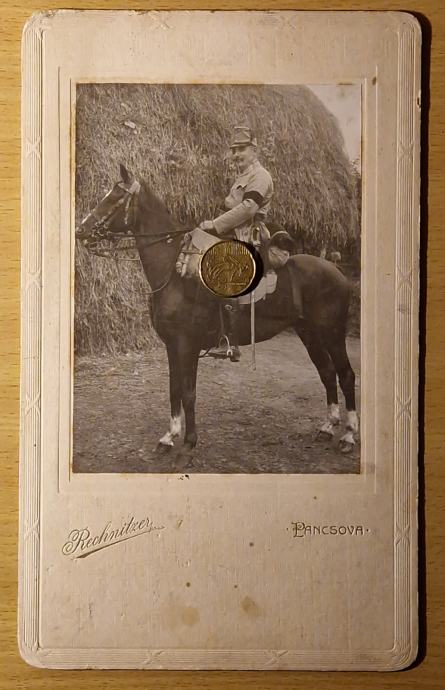 Stara kabinet fotografija Konjanik Pancsova Pančevo WW1