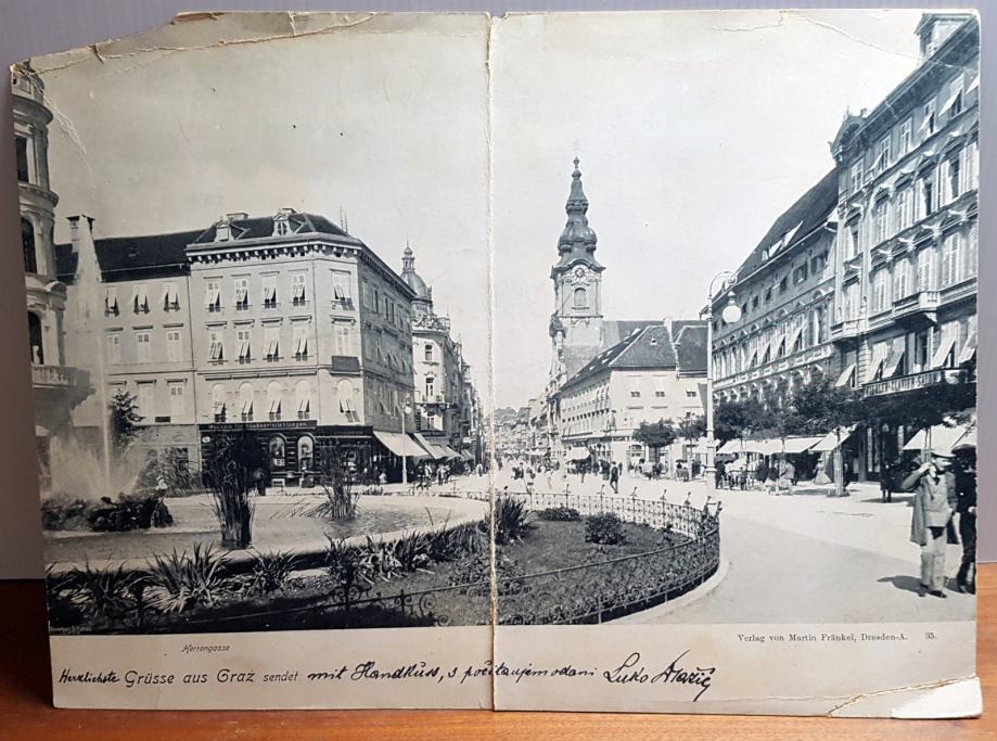 STARA SLIKA, VELIKA RAZGLEDNICA, GRAC (Graz, Austria) iz 1898 godine