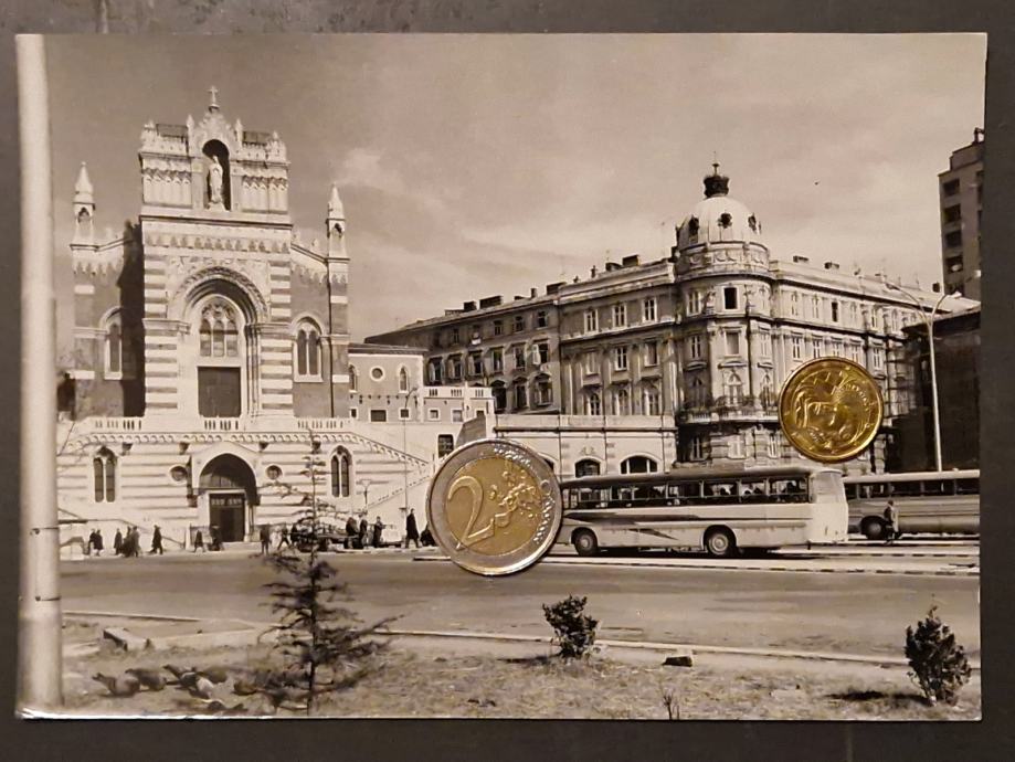 Stara službena fotografija Rijeka Crkva i autobusni kolodvor Žabica