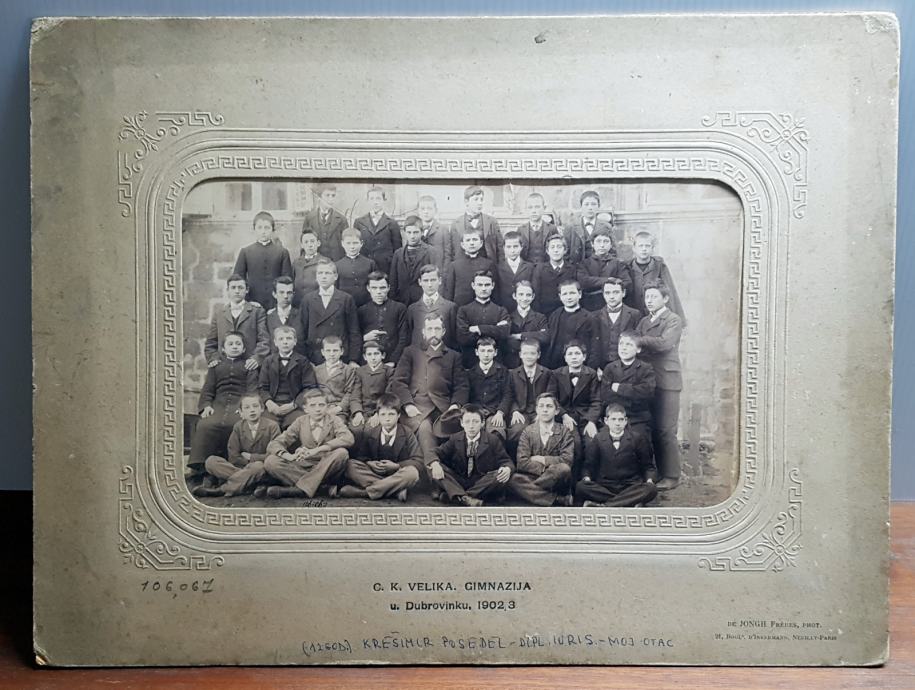 STARA VELIKA FOTOGRAFIJA, GIMNAZIJA U DUBROVNIKU 1902. god.