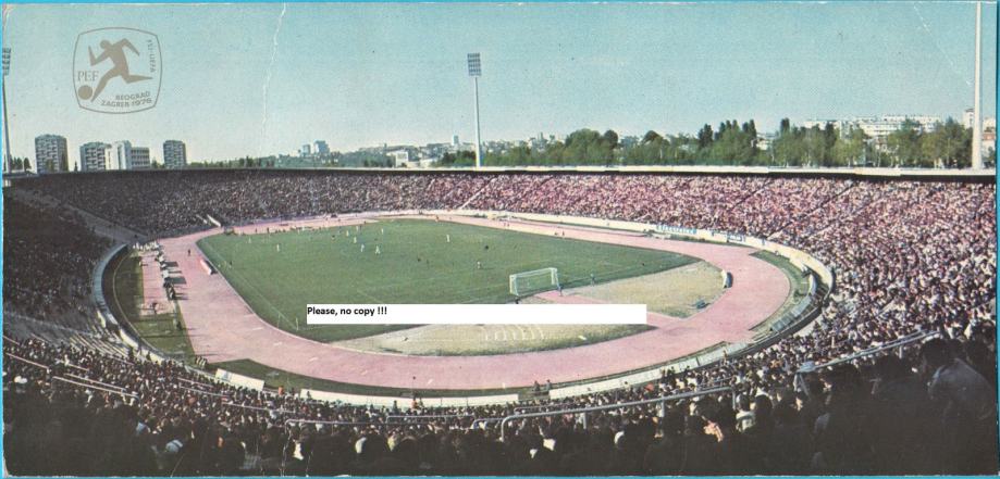 UEFA EURO 1976 - Nogometni stadion Marakana Beograd, stara razglednica