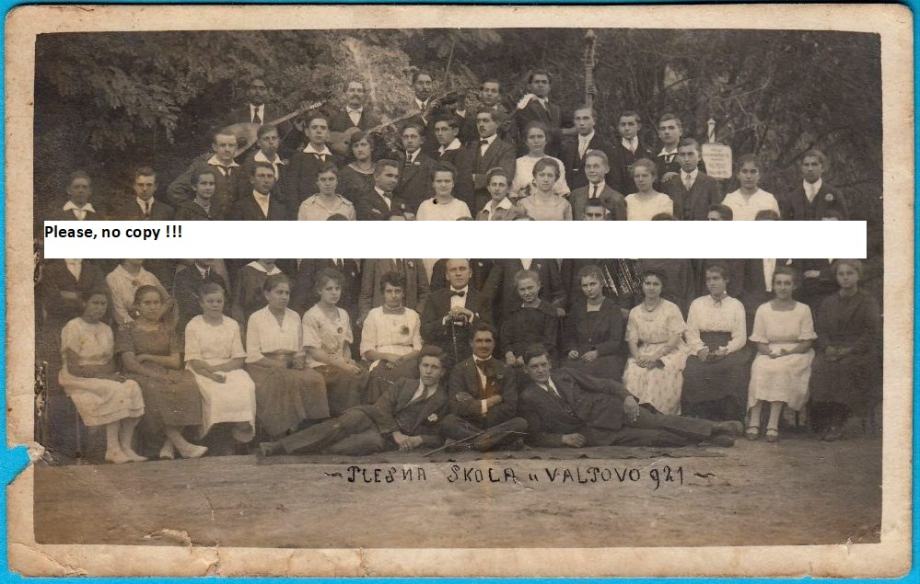 VALPOVO - Plesna škola 1921. godine ... stara razglednica, fotografija