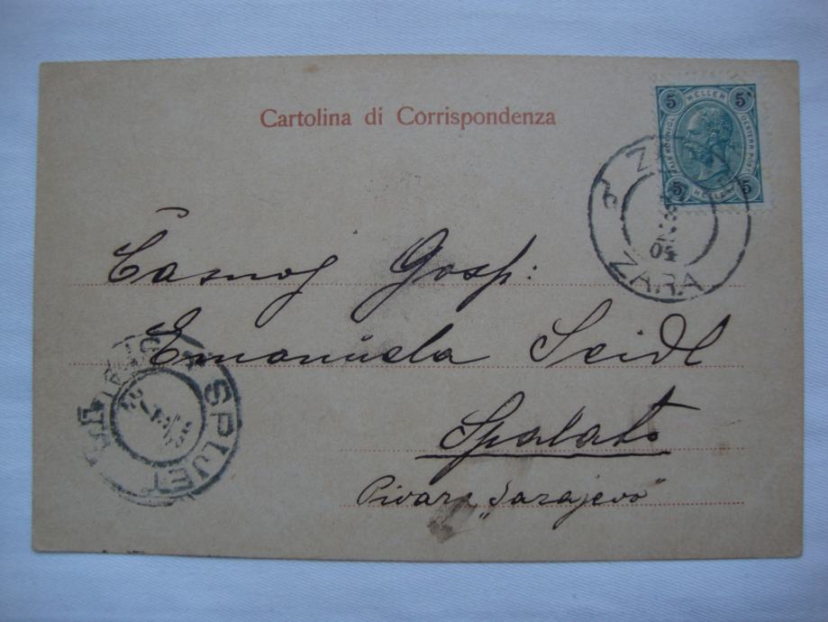 Zara Postcard 1904 E De Schonfeld Dopisnica Putovala 1904