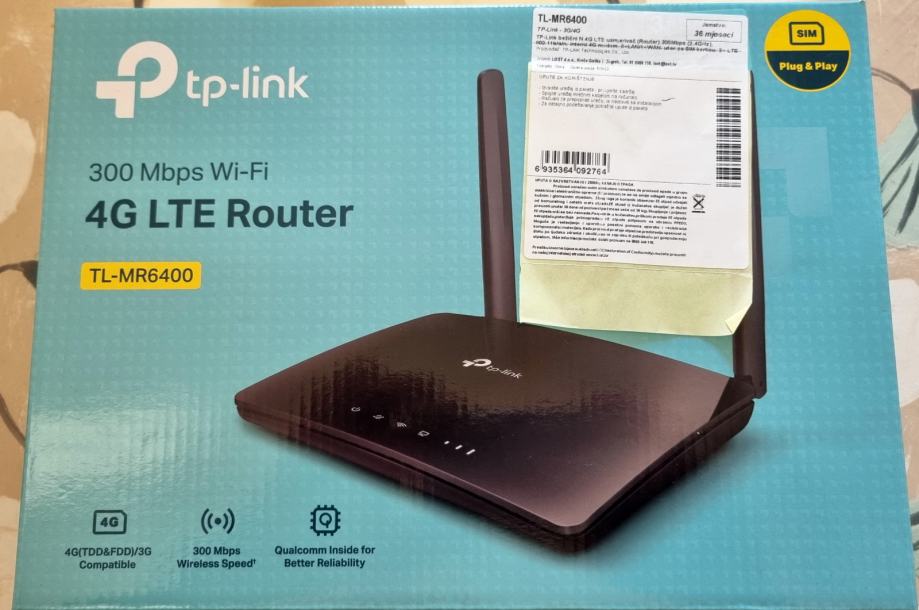 TP Link TL-MR6400 4G LTE router (na SIM karticu)