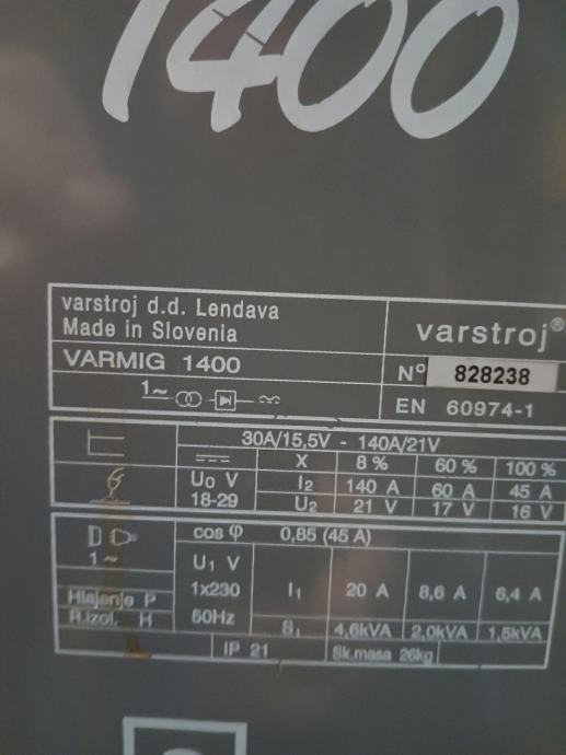 Aparat za zavarivanje VARMIG 1400