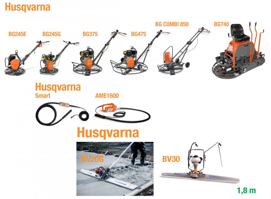 HUSQVARNA BETON TEHNIKA: VIBRATORI, VIBRO LETVE, HELIKOPTERI