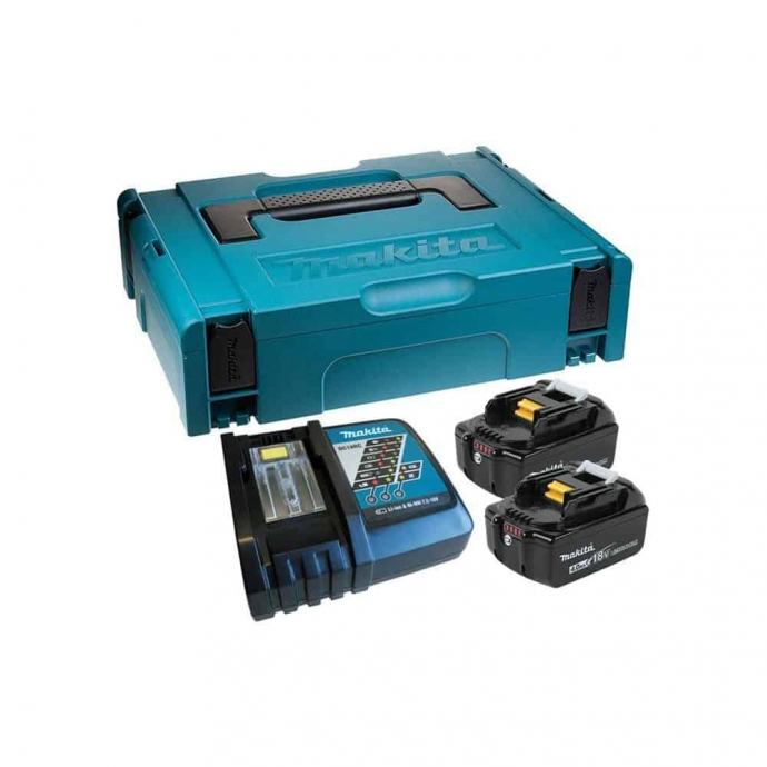 Makita aku POWER SET 2xAku 18V 4,0Ah 1xDC18RC + kovčeg 197504-2