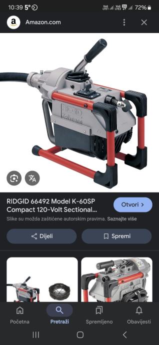 Stroj za odštopavanje Ridgid K60 Novo