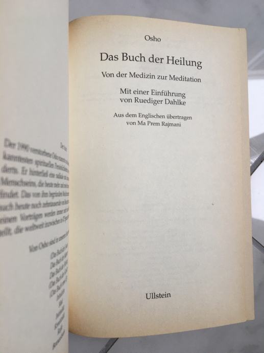 Osho Das Buch Der Heilung Von Der Medizin Zur Meditation Njemački 