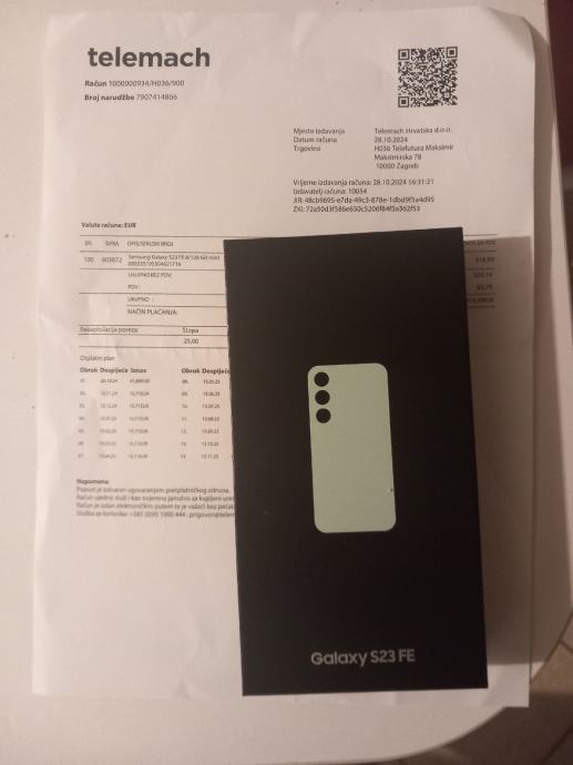 SAMSUNG GALAXY S23 FE MINT NOVO NOVO GARANCIJA RAČUN DOSTAVA