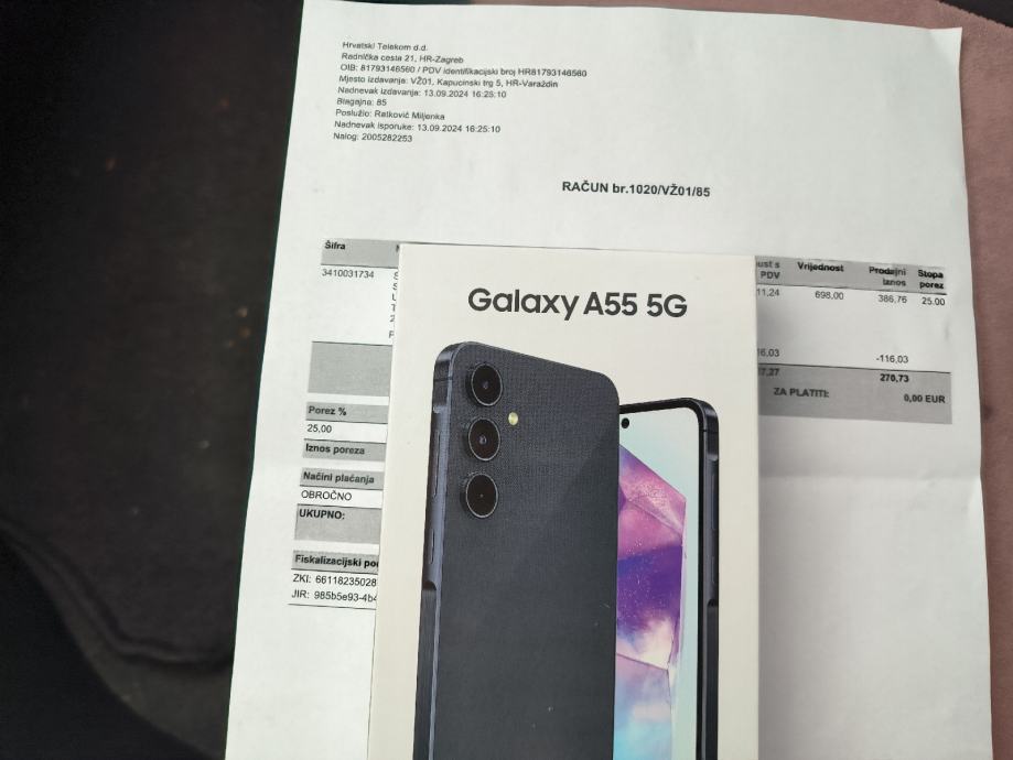 SAMSUNG A55 256/8gb, nov zapakiran