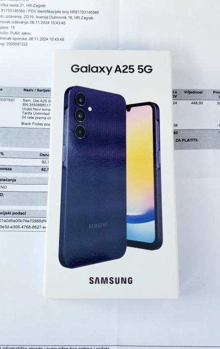 SAMSUNG GALAXY A25 5G 6/128GB NOVO ZAPAKIRANO