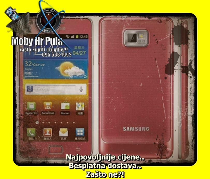 Samsung Galaxy S2 i9100  ** PINK ** Dostava cijela RH