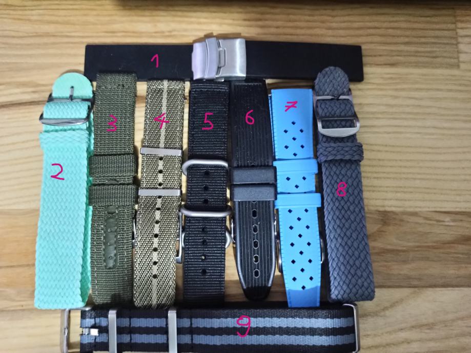 9 remena za satove, 20mm i 22mm strap