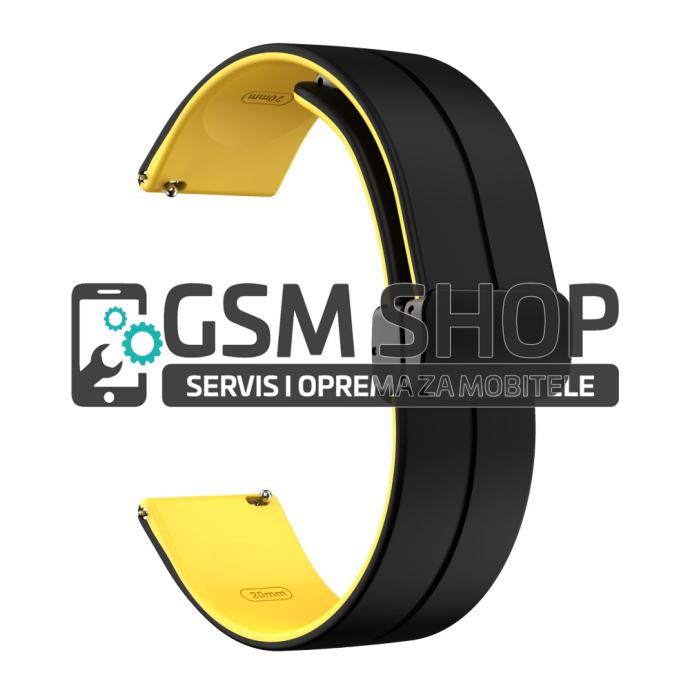 Silikonski remen Magnet za Samsung Watch Huawei GT2 GT3 22mm crno-žuti