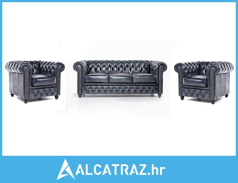 Chesterfield Set Garnitura Original Leather | 1 + 1 + 3 sjedišta | Was