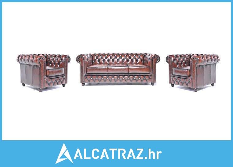 Chesterfield Set Garnitura Original Leather | 1 + 1 + 3 sjedišta | Was