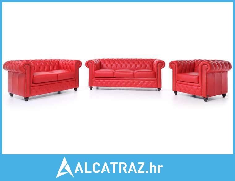 Chesterfield Set Garnitura Original Leather | 1 + 2 + 3 sjedišta | Red