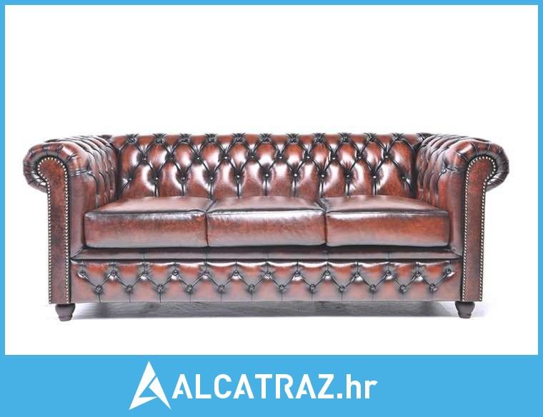 Chesterfield Trosjed Original Leather | 3-sjedišta | Wash Off Brown -