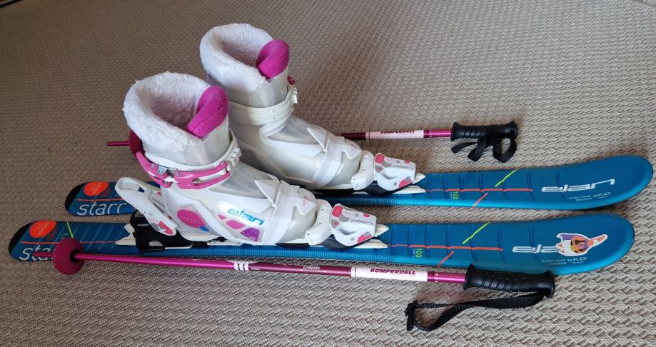 Ski set za curice Elan - Pancerice (29-31)+Skije 100cm+Štapovi 80cm