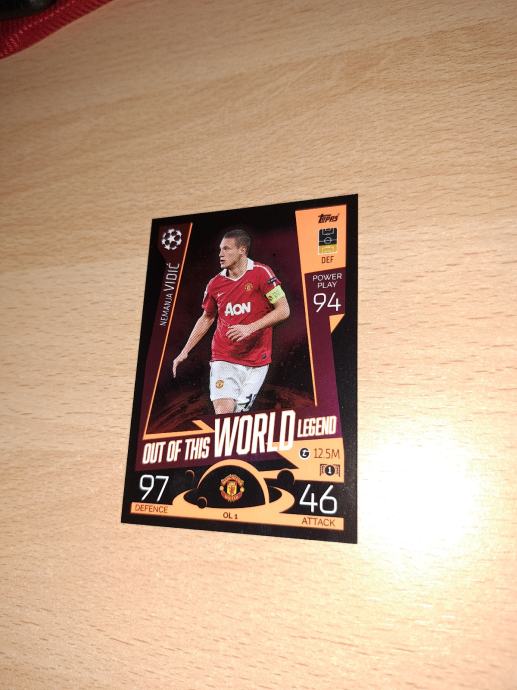 Nemanja Vidić OUT match attax legend kartica Manchester United