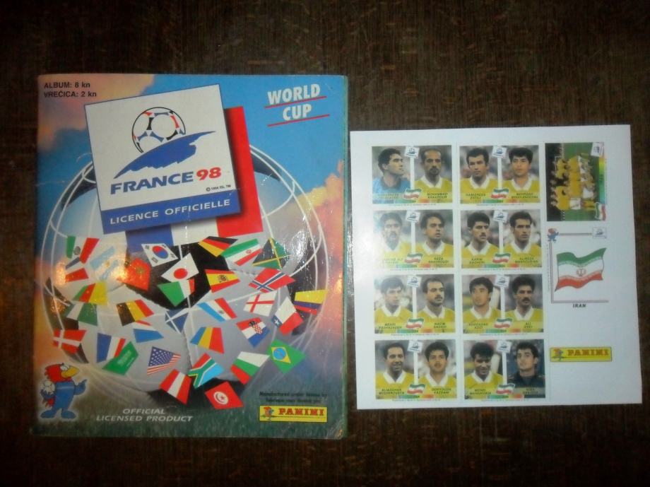 Panini album France 98 + set ekipe Irana