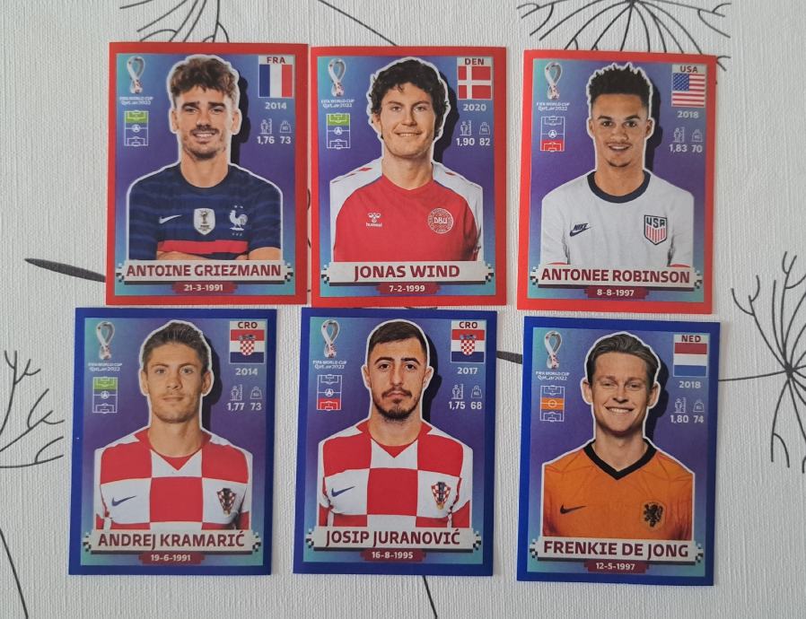 Panini Katar Qatar 2022 slicice s bijelim, crvenim i plavim rubom