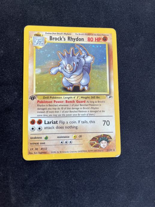 Pokemon Karte - Brock's Rhydon - 2/132 - First Eddition