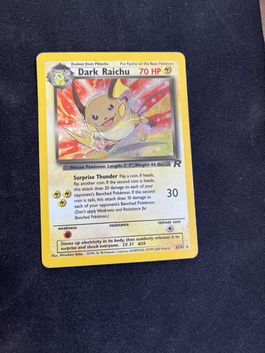 Pokemon Karte - Dark Raichu - 83/82