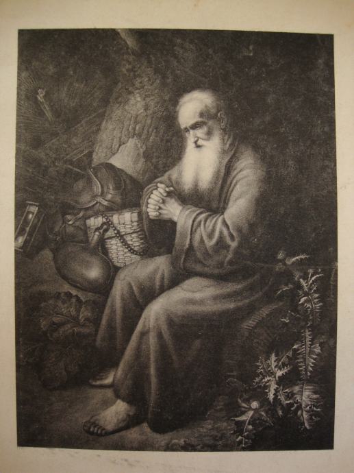 Carel de Moor : A Hermit praying - Wilhelm Hoffman , Dresden 1920.