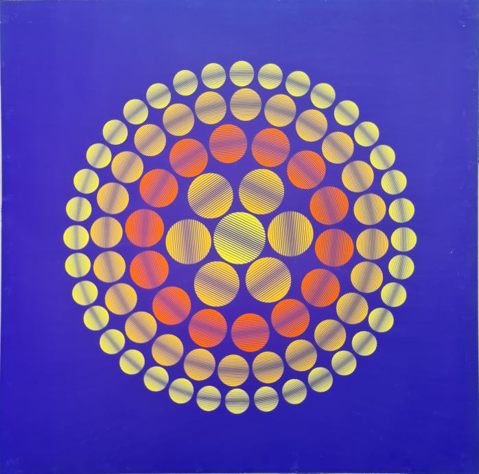 Ivan Picelj "CYCLOPHORIA" svilotisak serigrafija 70x70cm, oko 1970;