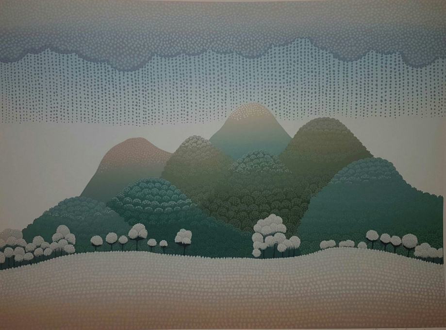 Ivan Rabuzin "Kiša" svilotisak serigrafija 50x70cm