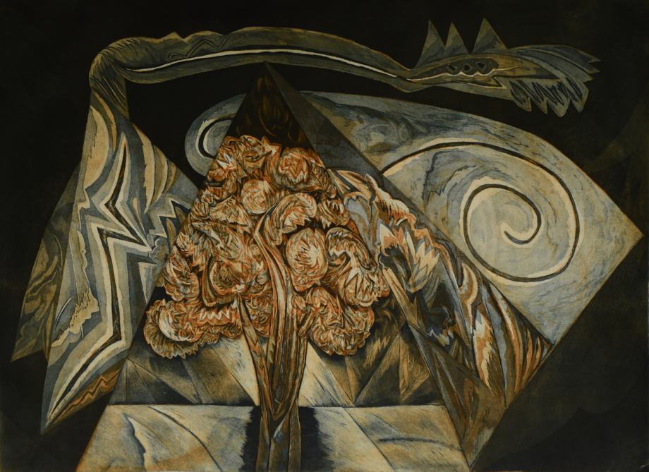 Ivica Šiško "Drvo života" orginal mezzotinta 80x110cm; iz 1988 godine