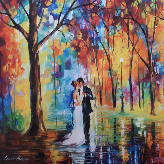 Leonid Afremov - RAINY WEDDING - print na platnu