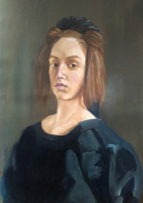 Portret žene, ulje na platnu, 50 x 40 cm