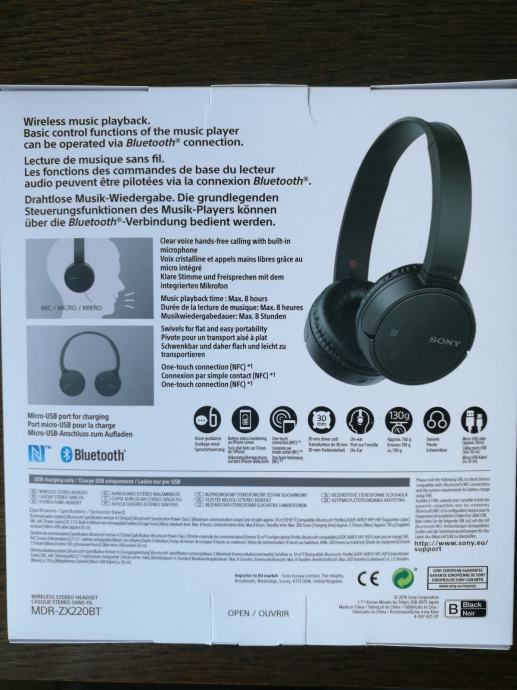 Sony mdr zx220bt подключение к компьютеру