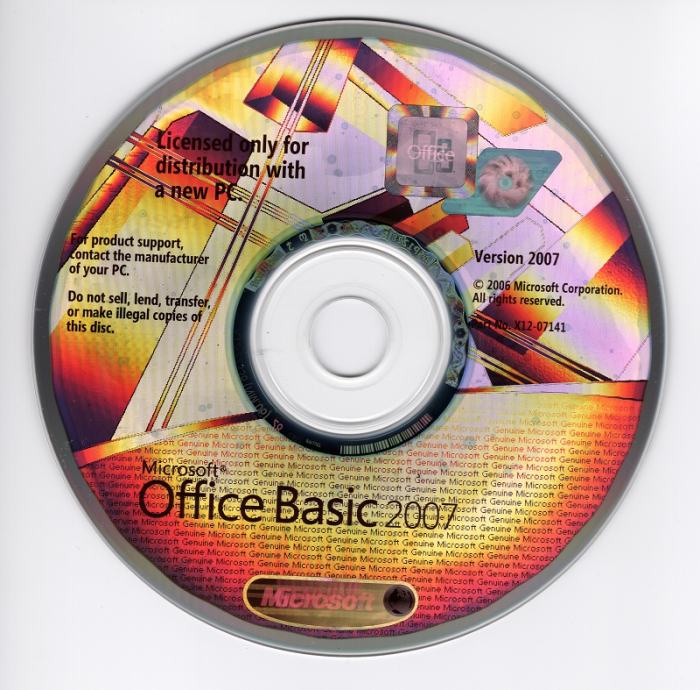 Microsoft Office Basic 2007 original/COA/R-1