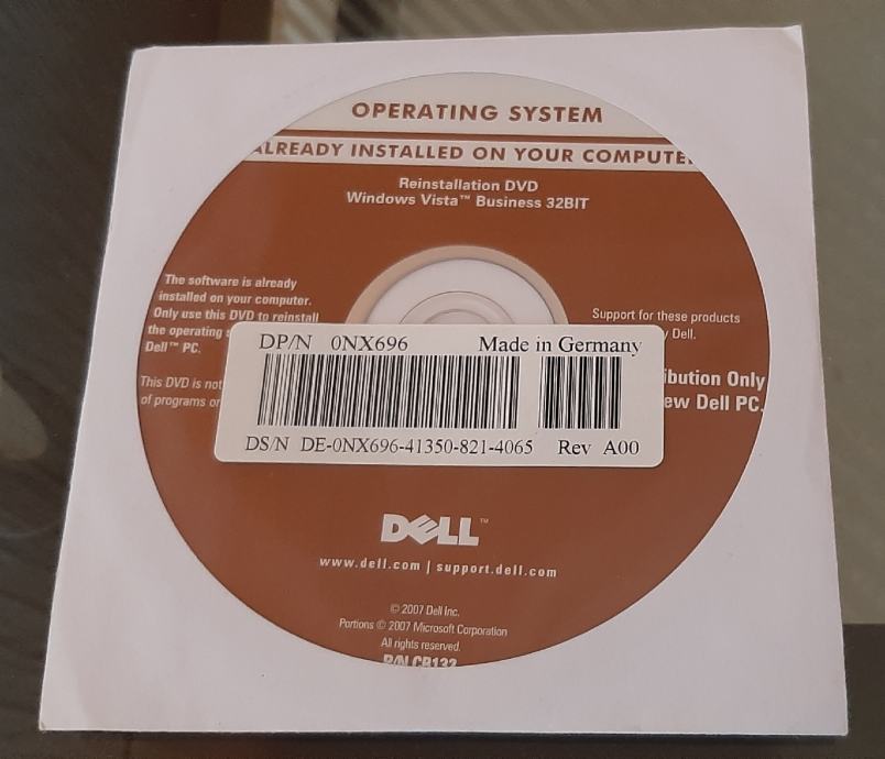 Windows Vista Originalni DVD i OEM Licenca naljepnica
