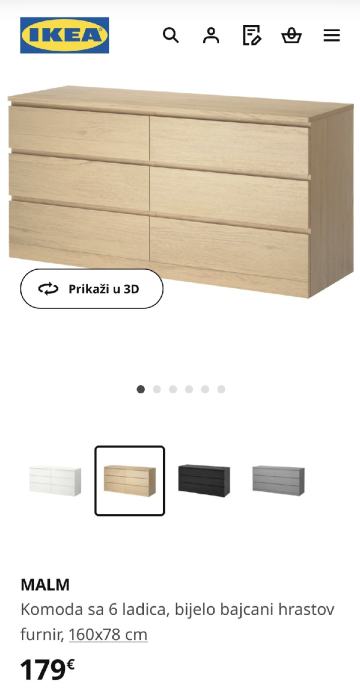 Komoda Ikea , model Malm, boja Hrast