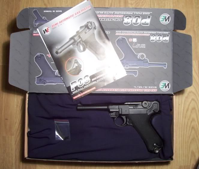 WE P08 LUGER Gas BlowBack Airsoft Pistol (semi-automatic)