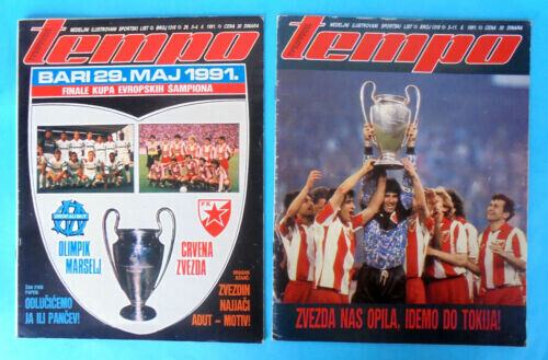 FK CRVENA ZVEZDA - PRVAK EVROPE 1991 lot od 2 nogometna magazina Tempo