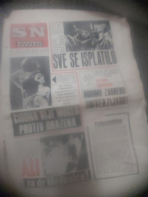 SPORTSKE NOVOSTI 1989 GODINA CIBONA-REAL MADRID DRAŽEN PETROVIĆ RIJETK