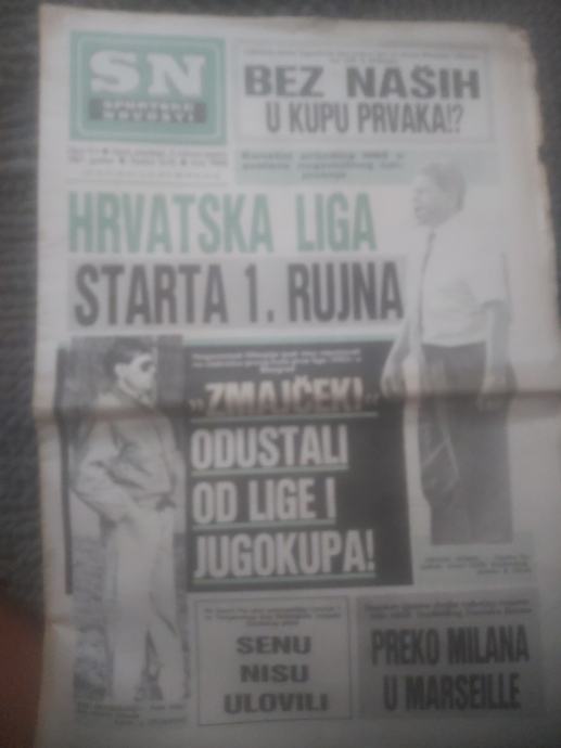 SPORTSKE NOVOSTI 1991  GODINA HRVATSKA LIGA RIJETKO