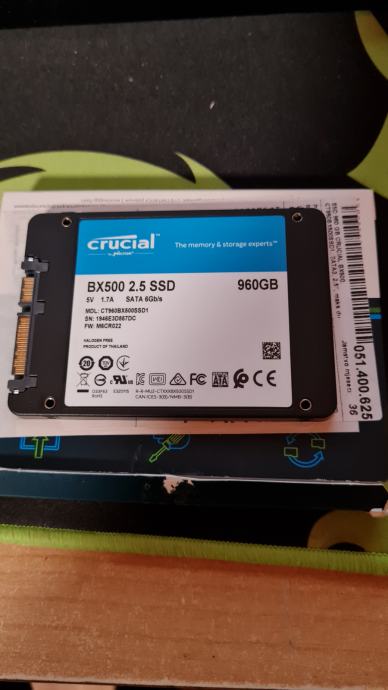 Crucial BX500 960gb ssd račun i jamstvo