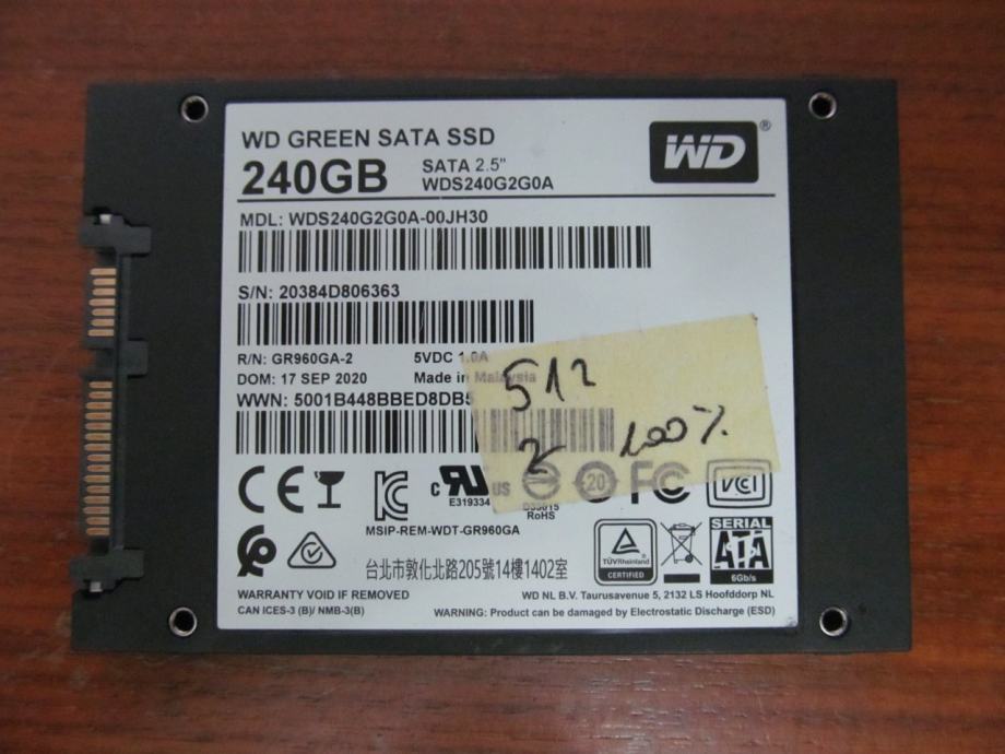 WD GREEN SSD - 240 GB - 20.09.2024